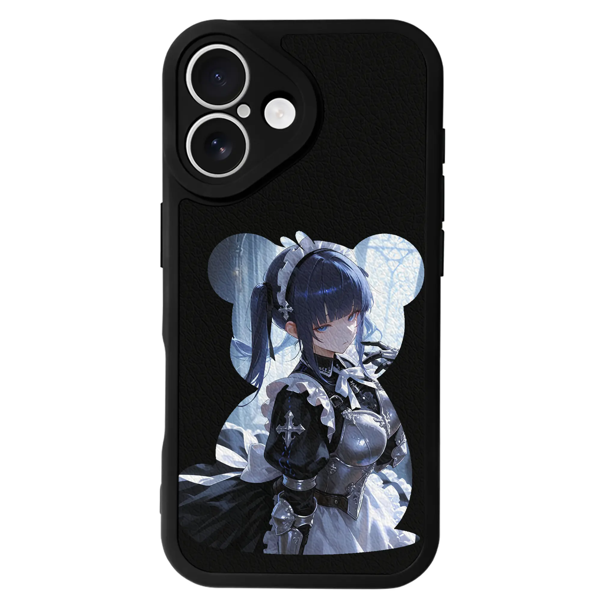 オーバーロード グッズ ナーベラル・ガンマ - IPhone 16シリーズ対応 ・ シリコンスマホケース ・ レザー調 ・ 高精度フィット ・ 耐衝撃 ・ ワイヤレス充電対応 ・ 精密カット